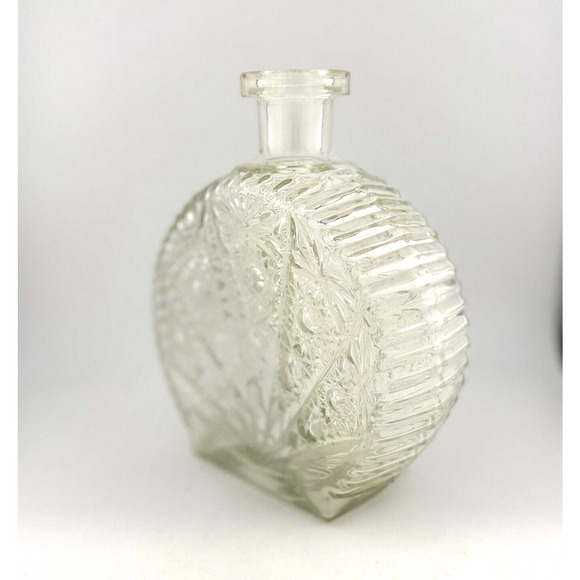 VTG Anchor Hocking 1960's Pressed Glass Wine Decanter R-575 Sunburst NO STOPPER - Picture 2 of 8